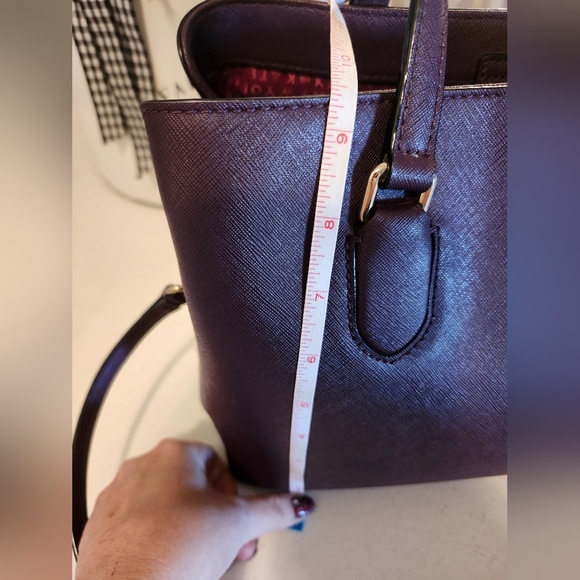 KATE SPADE NY SAFIANO LEATHER EVANGELIE LAUREL WAY SATCHEL-BURGUNDY 11.5×9.5 EUC - Picture 16 of 16
